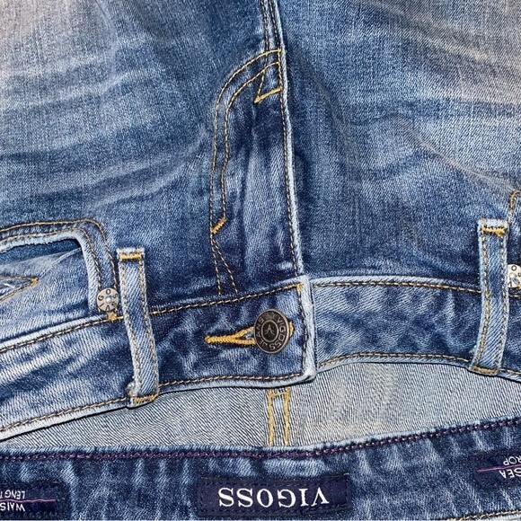 Vigoss jeans Chelsea women y2k 90s skinny crop 26/25 long distressed raw - Picture 10 of 16